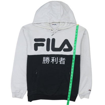 Mens UK Size M FILA Black Pullover Hoodie