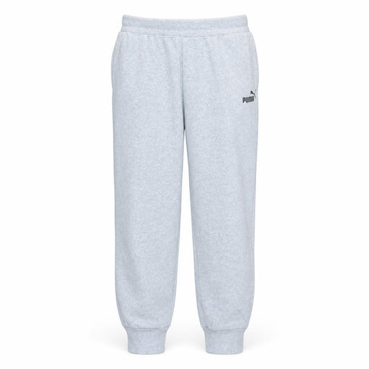 Front view of Puma men’s grey fleece jogger sweatpants, size M
