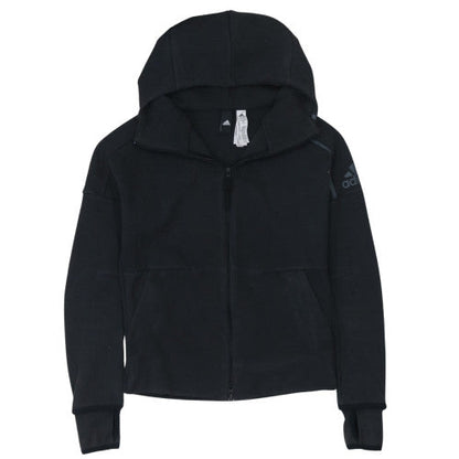 Womens UK Size M adidas Black Full Zip Hoodie