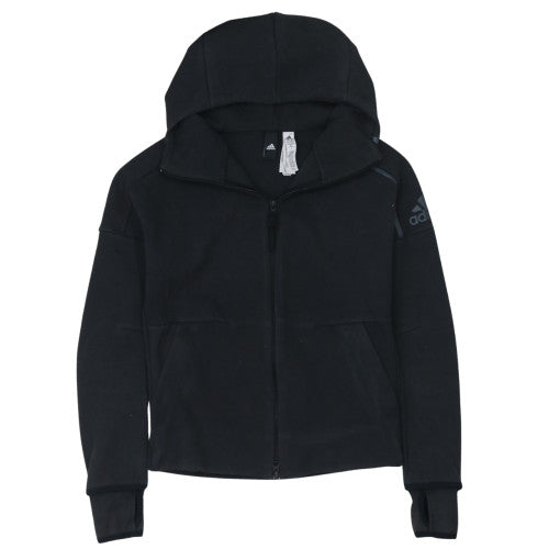 Womens UK Size M adidas Black Full Zip Hoodie