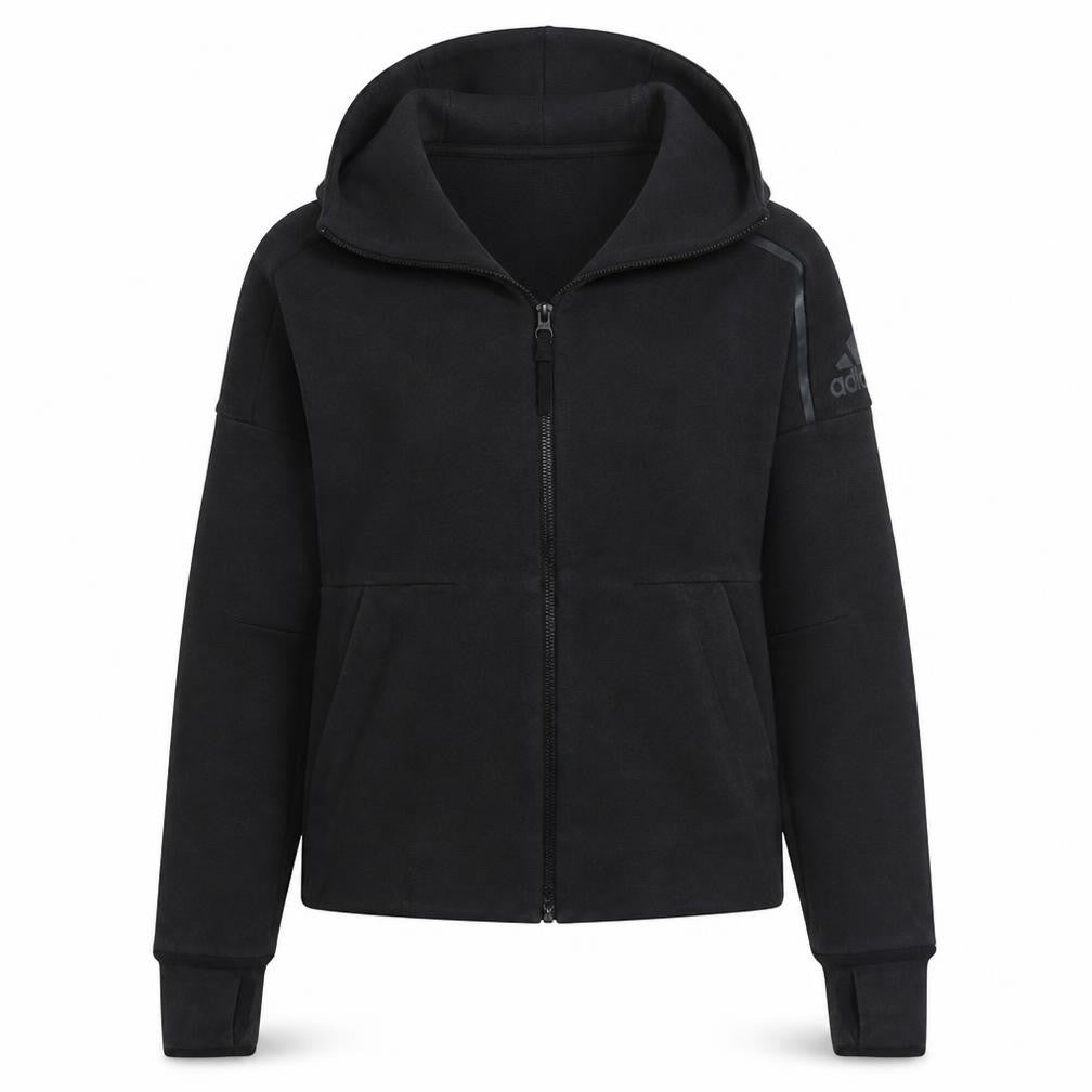 Womens UK Size M adidas Black Full Zip Hoodie