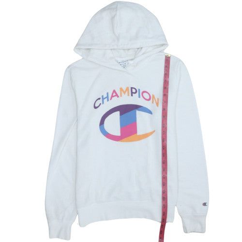 Womens UK Size M Champion White Pullover Hoodie