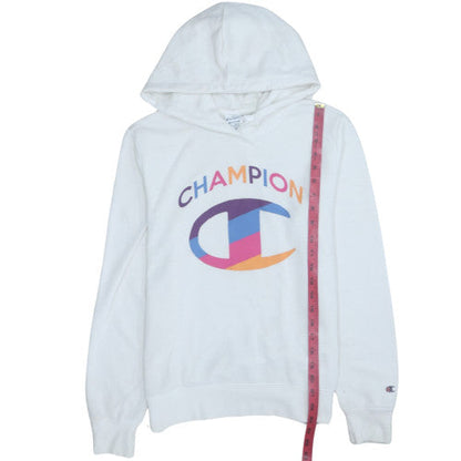 Womens UK Size M Champion White Pullover Hoodie