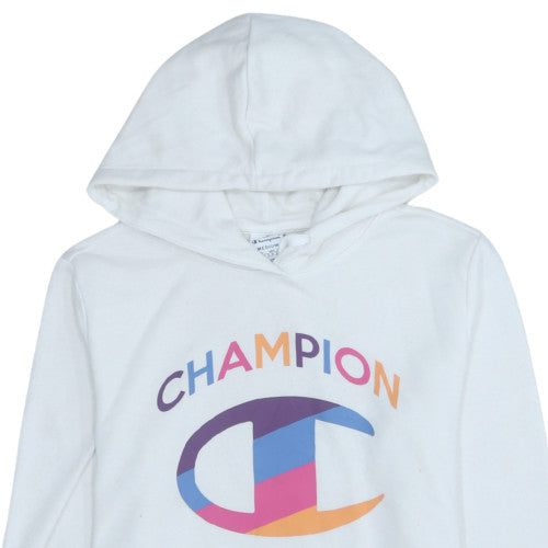 Womens UK Size M Champion White Pullover Hoodie