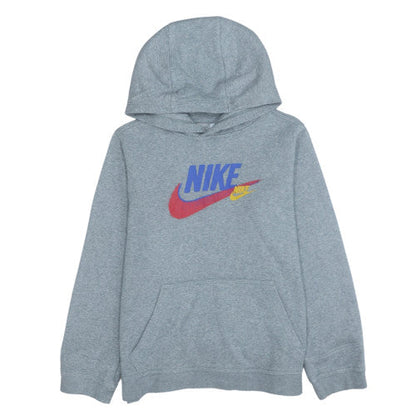 Nike Boys Grey XL Pullover Hoodie with Logo Graphic Print Fleece