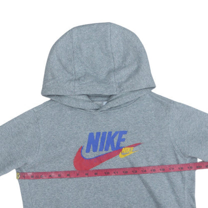 Nike Boys Grey XL Pullover Hoodie with Logo Graphic Print Fleece