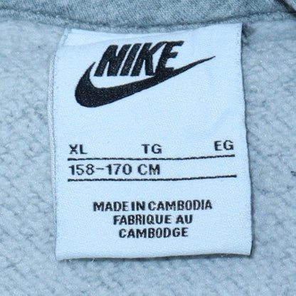 Nike Boys Grey XL Pullover Hoodie with Logo Graphic Print Fleece