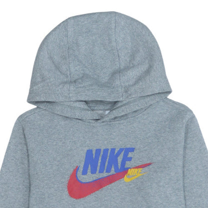 Nike Boys Grey XL Pullover Hoodie with Logo Graphic Print Fleece