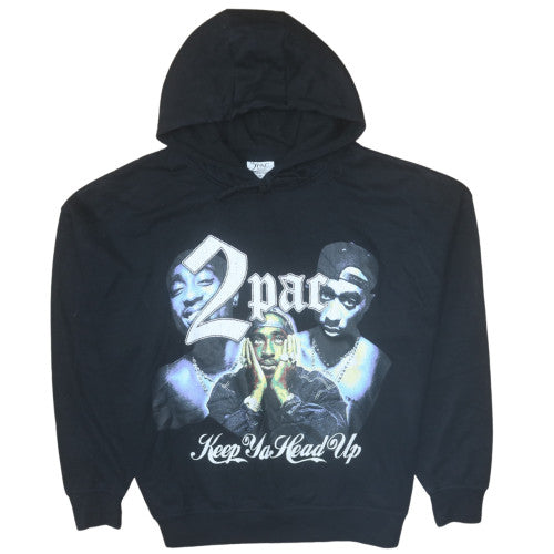 Womens UK Size M 2Pac Black Pullover Hoodie