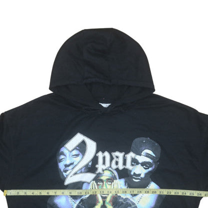 Womens UK Size M 2Pac Black Pullover Hoodie