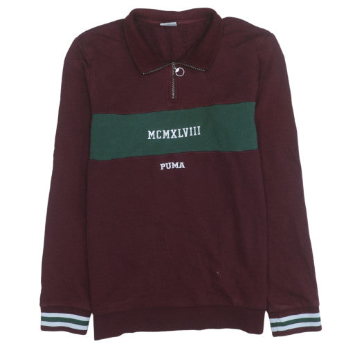 Mens UK Size S PUMA Brown Henley Sweatshirt