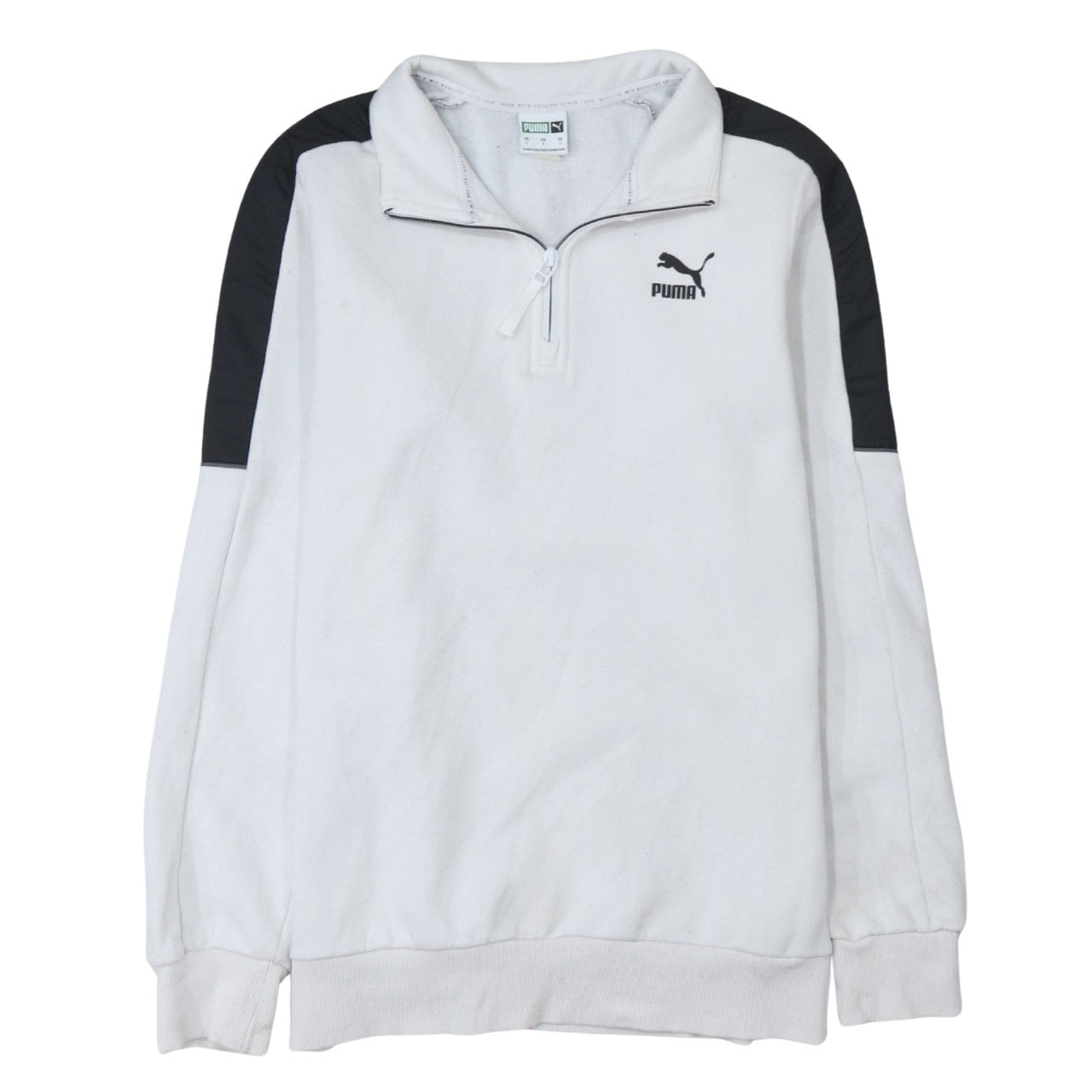 Mens UK Size S PUMA White 1/4 Zip Sweatshirt