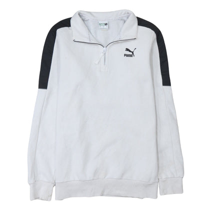 Mens UK Size S PUMA White 1/4 Zip Sweatshirt