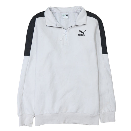 Mens UK Size S PUMA White 1/4 Zip Sweatshirt