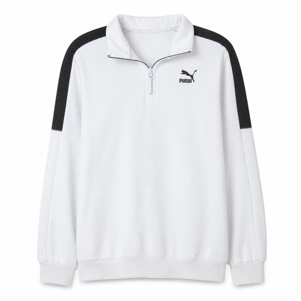 Mens UK Size S PUMA White 1/4 Zip Sweatshirt