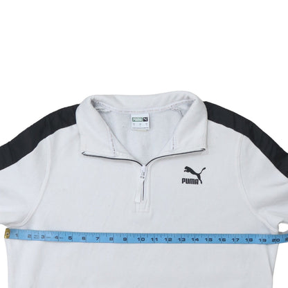 Mens UK Size S PUMA White 1/4 Zip Sweatshirt