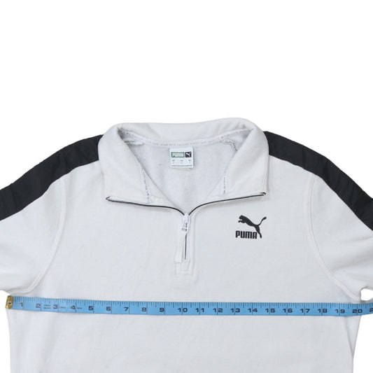 Mens UK Size S PUMA White 1/4 Zip Sweatshirt