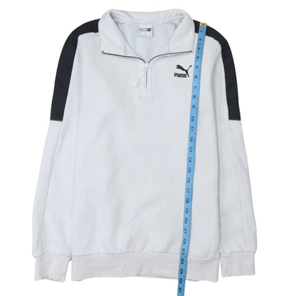 Mens UK Size S PUMA White 1/4 Zip Sweatshirt