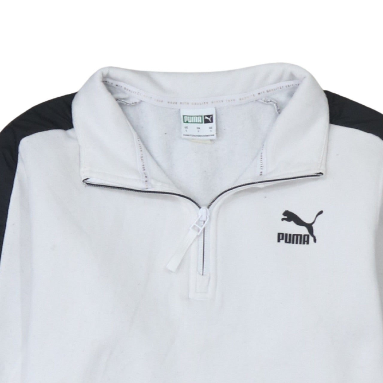 Mens UK Size S PUMA White 1/4 Zip Sweatshirt