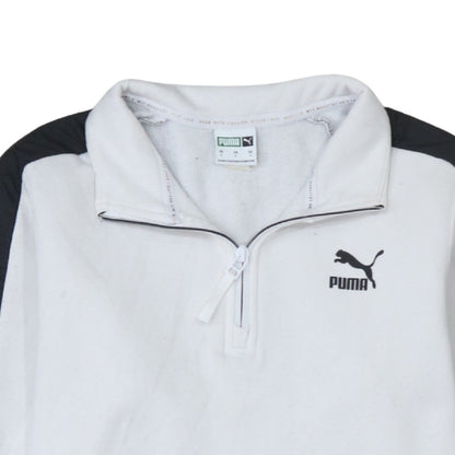 Mens UK Size S PUMA White 1/4 Zip Sweatshirt