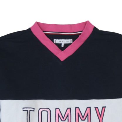 Tommy Hilfiger Girls Multicoloured V-Neck Pullover Sweatshirt 11-12 Years