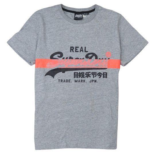 Superdry Men's Grey Graphic Logo T-Shirt XL Regular Fit