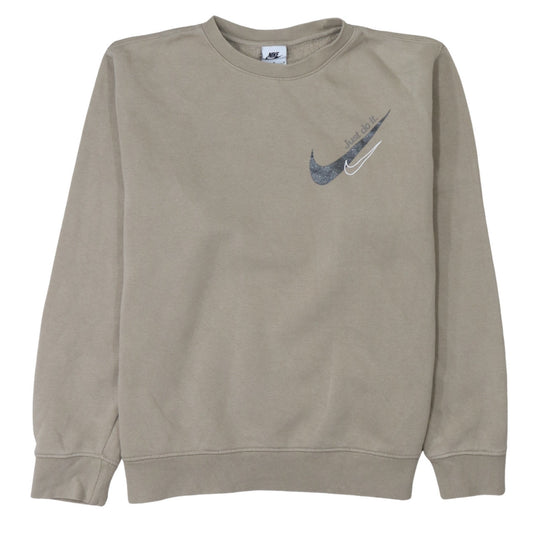 Womens UK Size M Nike Beige Pullover Sweatshirt