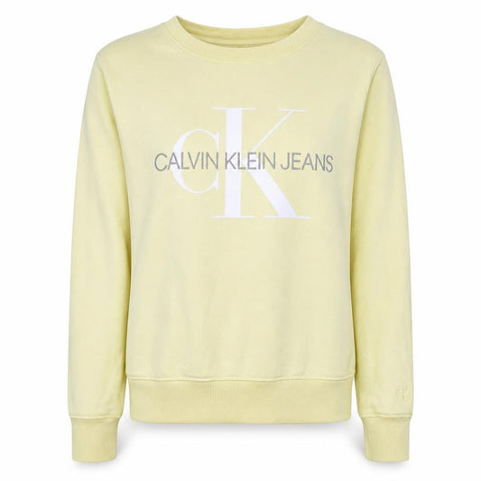 Womens UK Size S Calvin Klein Jeans Yellow Pullover Sweatshirt