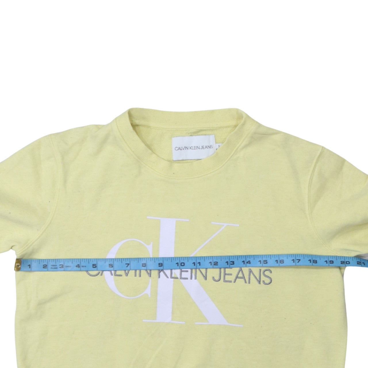 Womens UK Size S Calvin Klein Jeans Yellow Pullover Sweatshirt
