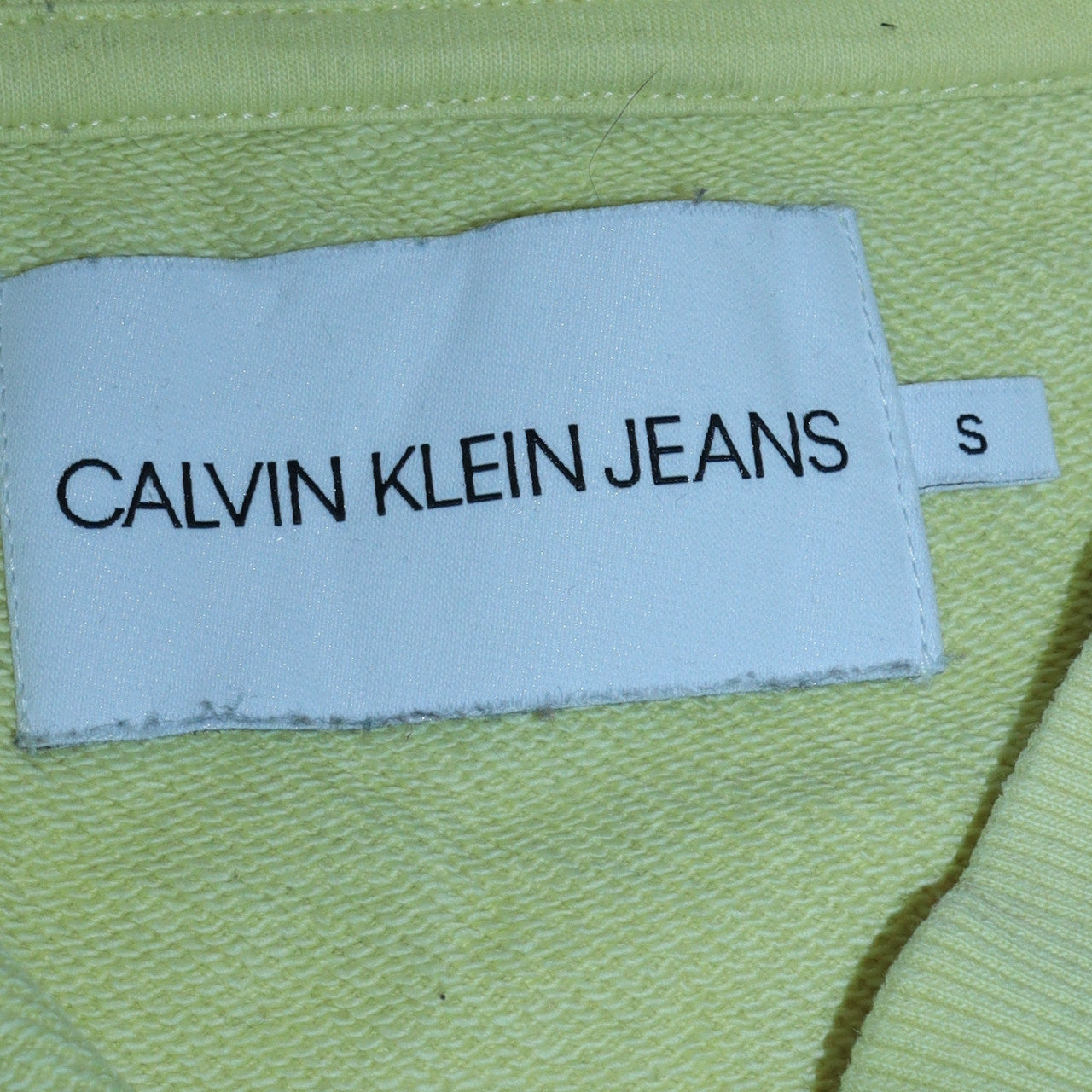 Womens UK Size S Calvin Klein Jeans Yellow Pullover Sweatshirt