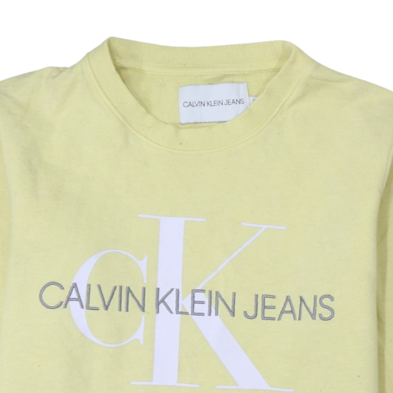 Womens UK Size S Calvin Klein Jeans Yellow Pullover Sweatshirt