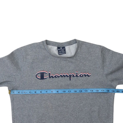 Champion Boys Grey Pullover Crew Neck Sweatshirt 13-14 Years Fleece Logo