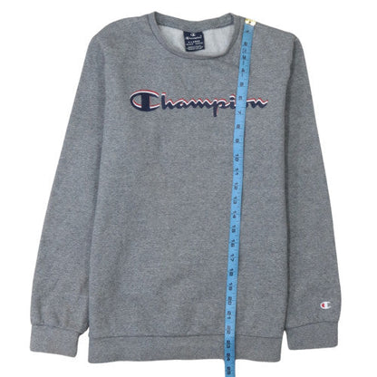 Champion Boys Grey Pullover Crew Neck Sweatshirt 13-14 Years Fleece Logo