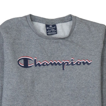 Champion Boys Grey Pullover Crew Neck Sweatshirt 13-14 Years Fleece Logo