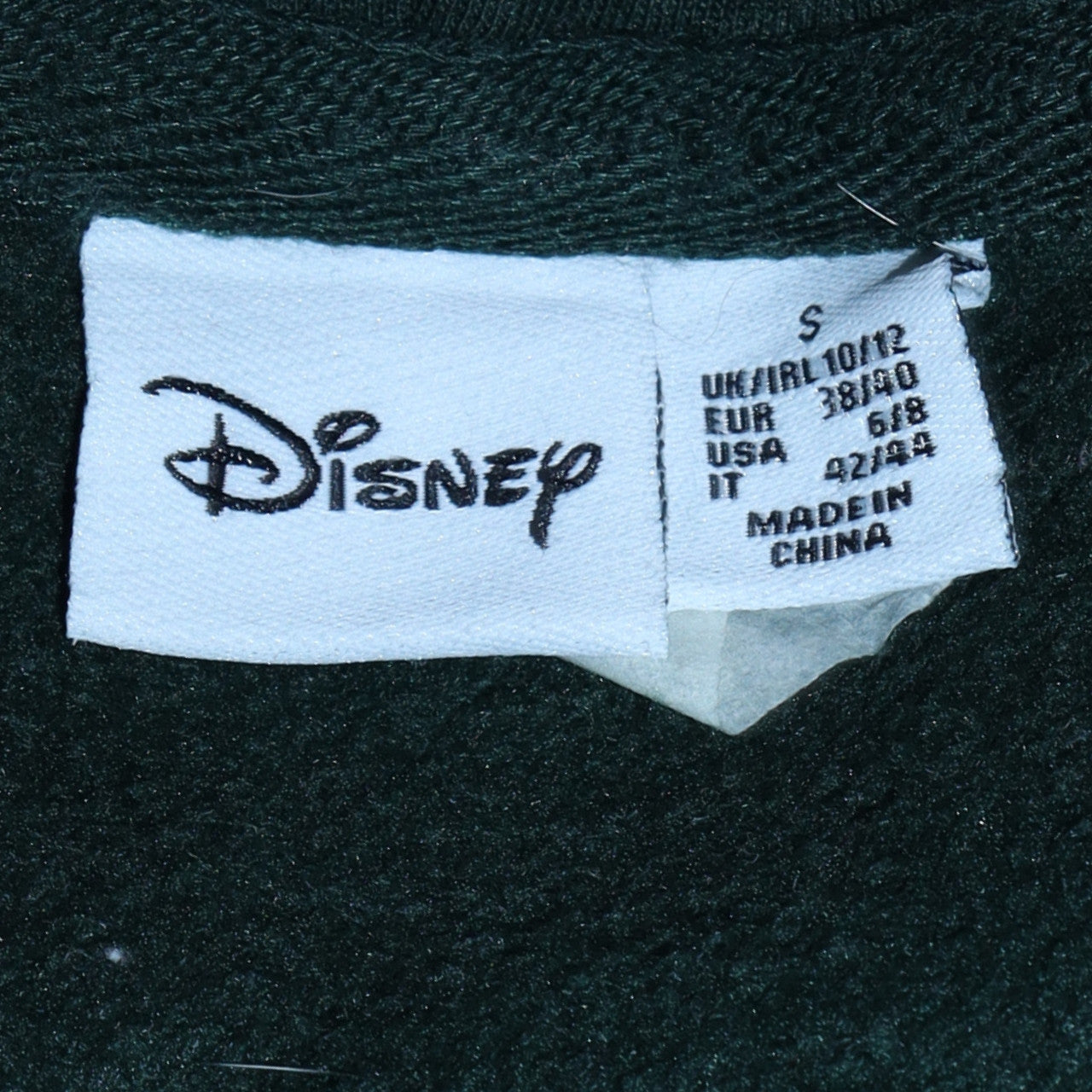 Womens UK Size 10/12 Disney Green Pullover Hoodie