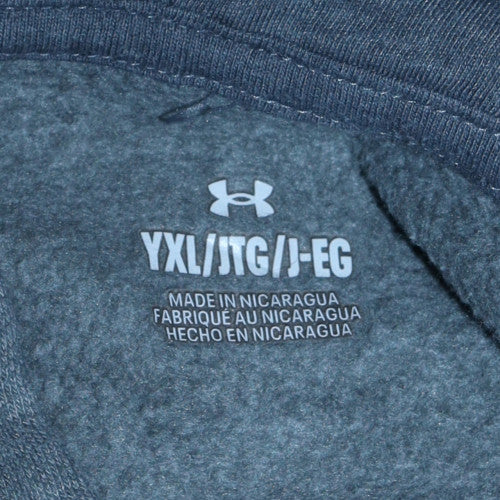 Under Armour Boys Grey Pullover Hoodie YXL 158 Fleece Hooded Sweatshirt