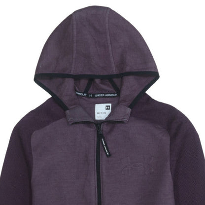 Mens UK Size S Under armour Purple Full Zip Hoodie