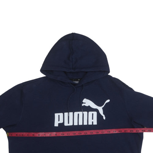 Mens UK Size L PUMA Blue Pullover Hoodie