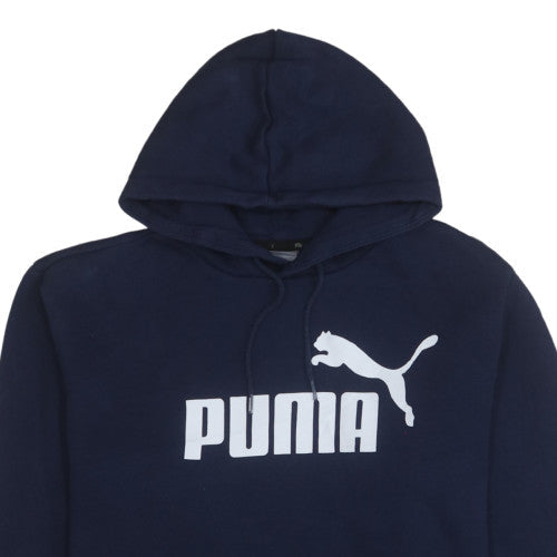 Mens UK Size L PUMA Blue Pullover Hoodie