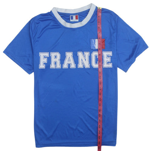 France Blue Short Sleeve Men's T-Shirt Size L Sports Fan Top