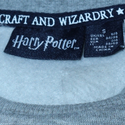 Womens UK Size S Harry Potter Grey Pullover Sweatshirt