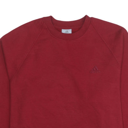 Mens UK Size M adidas Red Pullover Sweatshirt