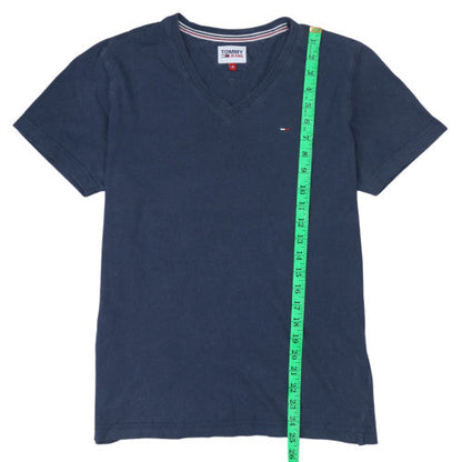 Tommy Jeans Men's Blue V-Neck Short Sleeve Cotton T-Shirt M