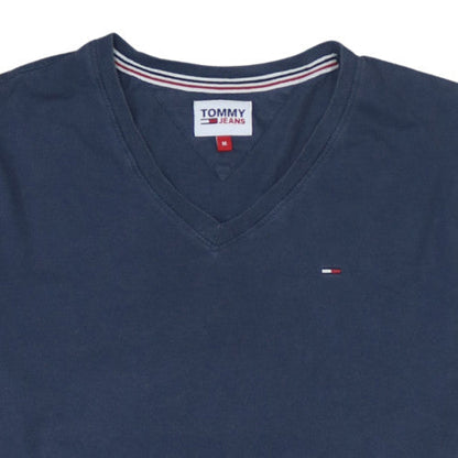 Tommy Jeans Men's Blue V-Neck Short Sleeve Cotton T-Shirt M