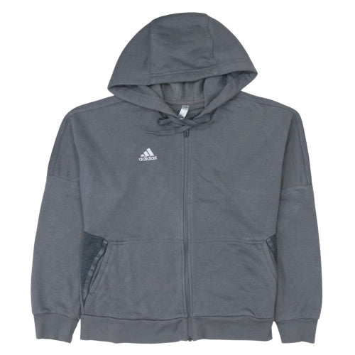 Womens UK Size M adidas Grey Full Zip Hoodie