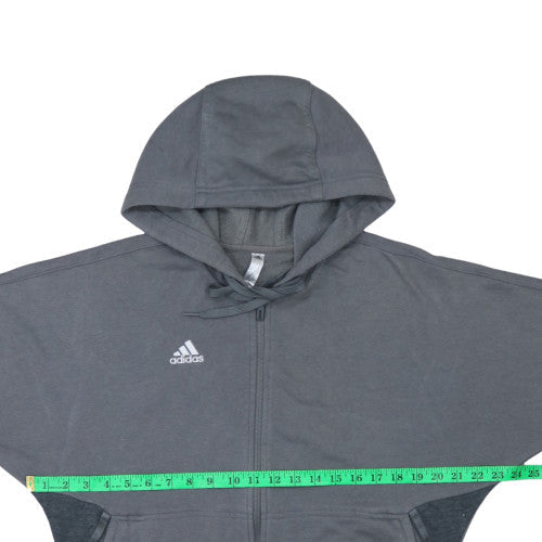 Womens UK Size M adidas Grey Full Zip Hoodie