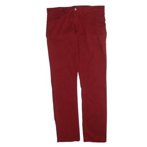 Carhartt Men's Red 34x34 Straight Fit Denim Jeans