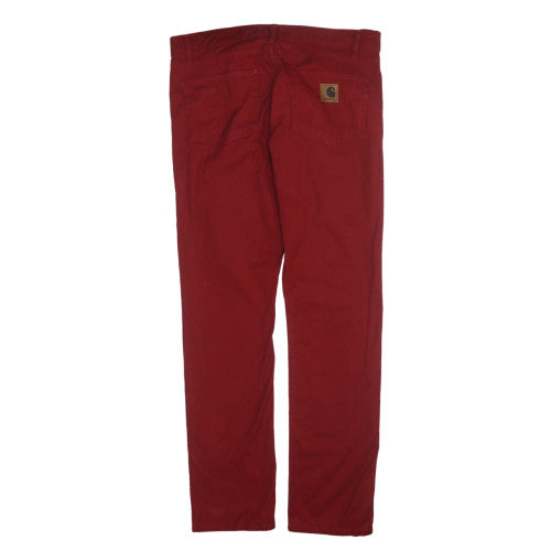 Carhartt Men's Red 34x34 Straight Fit Denim Jeans