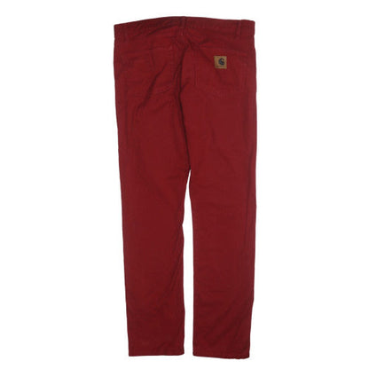 Carhartt Men's Red 34x34 Straight Fit Denim Jeans