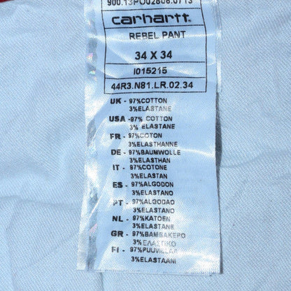 Carhartt Men's Red 34x34 Straight Fit Denim Jeans